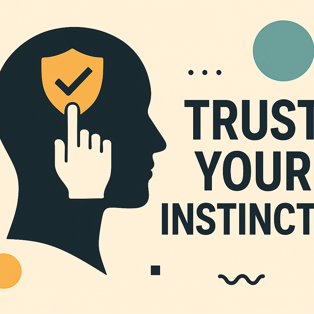  E-commerce Website Development Company Near You
Illustration showing a human head silhouette with a hand tapping a shield checkmark icon, symbolizing trusting your instincts when choosing an ecommerce website development company. The design uses modern vector graphics in teal, yellow, and dark blue tones with bold text reading “Trust Your Instincts.”