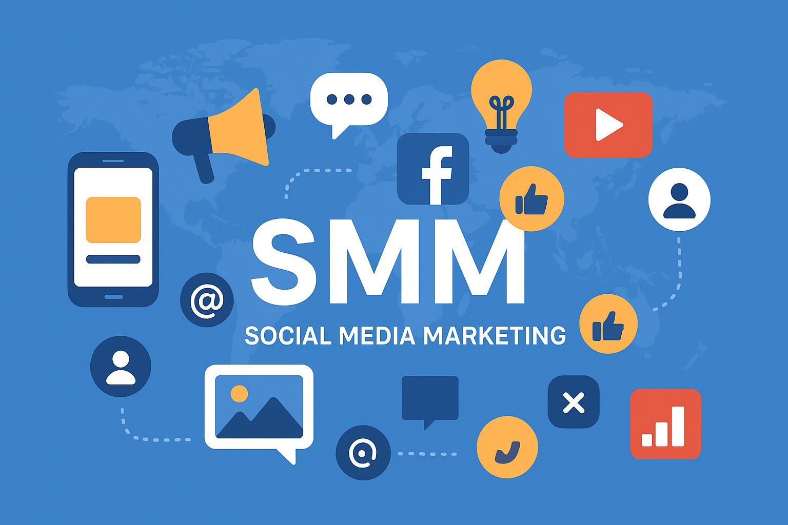 Social Media Marketing Service in Bangalore Social Media Marketing concept illustration showing digital engagement, analytics, and brand promotion elements.